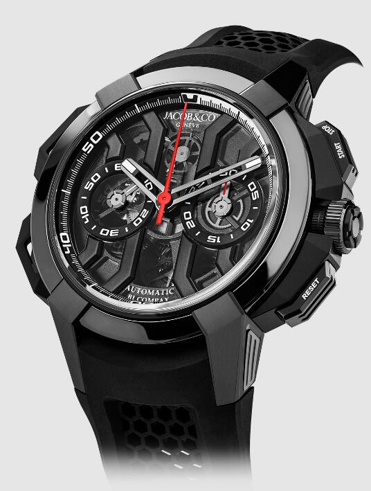 Review Jacob & Co EPIC X CHRONO BLACK TITANIUM CERAMIC BLACK BEZEL EC400.21.AB.AB.A Replica watch